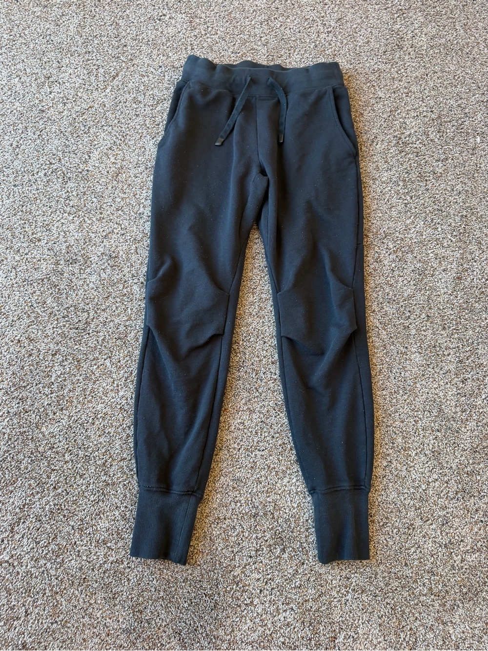 Gymshark Women's S Black Tapered Fleece Joggers Drawstring Cuffed Gym Pants